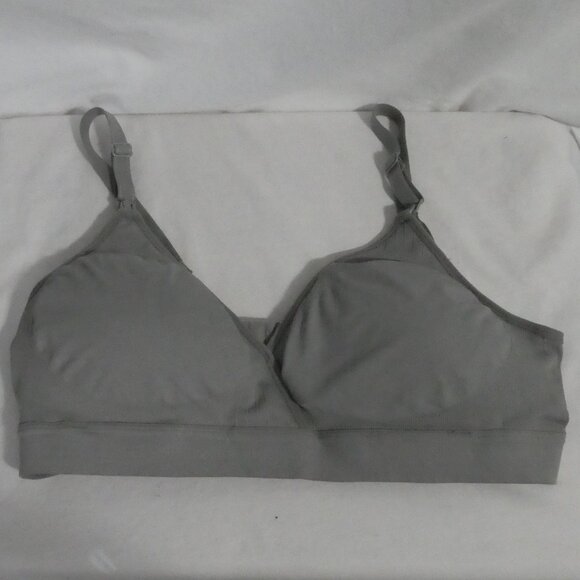 Ribbed Grey Padded Bra | No Wire Support | XXL - Picture 1 of 9